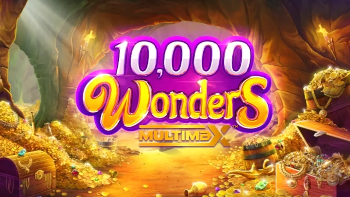 Interface do jogo de slot 10,000 Wonders Multimax com elementos visuais de fantasia
