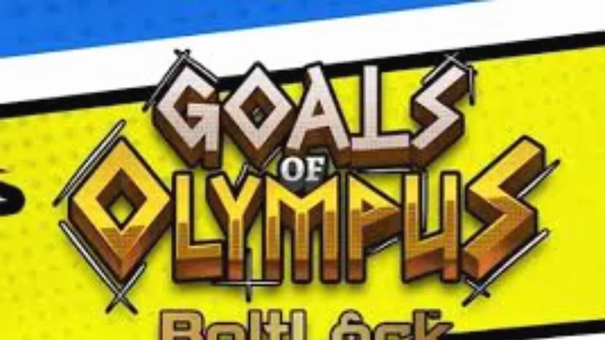 Interface do jogo Goals of Olympus BoltLock com Zeus e elementos de futebol
